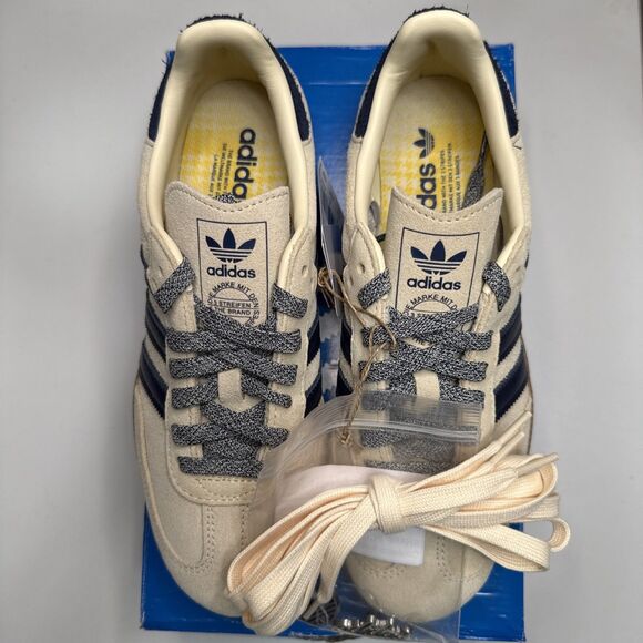 Adidas 7.5 Men’s Samba OG Warm Vanilla Night Indigo Enamel Lace Bling NIB main image 4